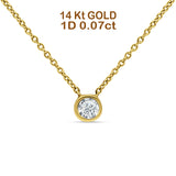 Diamond Solitaire Pendant Necklace 18 inch