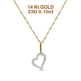 Diamond Heart Pendant Necklace 14K Two Tone Gold 0.10ct Wholesale