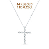 Diamond Cross Pendant Necklace 14K White Gold 0.26ct Wholesale