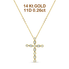 ネックレス・ペンダント Numbering Round Brilliant Gradient Cross Necklace 5BNY064 IMG008-14K-DIA-BADN4985-