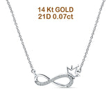 Infinity Diamond Necklace 14K White Gold 0.07ct Wholesale