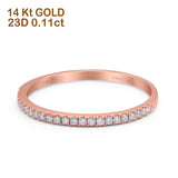 14K Rose Gold 0.11ct Round 1.4mm G SI Half Eternity Art Deco Band Diamond Engagement Wedding Ring Size 6.5