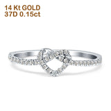 Heart Knot Ring- White Gold 