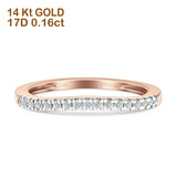 Diamond Stackable Wedding Band Half Eternity 14K Rose Gold 0.16ct Wholesale