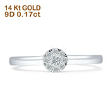 Diamond Cluster Ring Round Flower 14K White Gold 0.17ct Wholesale