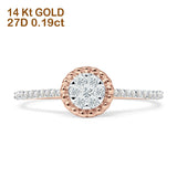 Diamond Floral Ring Seven Stone Beaded 14K Rose Gold 0.19ct Wholesale