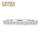 Diamond Half Eternity Ring Channel Set 14K White Gold 0.25ct Wholesale