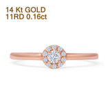 Halo Solitaire Bridal Ring 0.20ct Round Natural Diamond 14K Rose Gold Wholesale