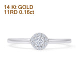 Halo Solitaire Bridal Ring 0.20ct Round Natural Diamond 14K White Gold Wholesale