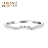 Half Eternity Contour Curved Diamond Wedding Band 14K White Gold 0.13ct Wholesale