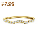 Half Eternity Contour Curved Diamond Wedding Band 14K Yellow Gold 0.13ct Wholesale