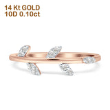 Leaf Diamond Statement Ring 14K Rose Gold 0.10ct Wholesale