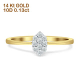 Diamond Marquise Ring Cluster 14K Yellow Gold 0.13ct Wholesale