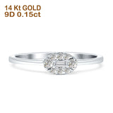 Oval Shaped Diamond Halo Ring 14K White Gold 0.15ct Wholesale