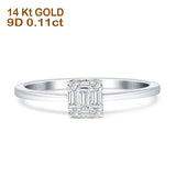 Unique Round And Baguette Diamond Ring 14K White Gold 0.11ct Wholesale