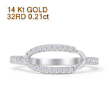 Open Oval O Ring 0.21ct Natural Diamond 4K White Gold Wholesale