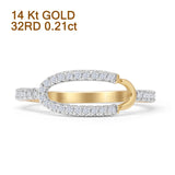 Open Oval O Ring 0.21ct Natural Diamond 4K Yellow Gold Wholesale