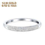 Diamond Half Eternity Wedding Band Round 14K White Gold 0.10ct Wholesale