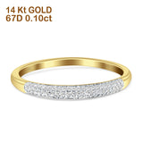 Diamond Half Eternity Wedding Band Round 14K Yellow Gold 0.10ct Wholesale