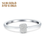 Diamond Cluster Ring Accent Square Statement 14K White Gold 0.06ct Wholesale