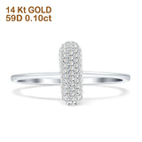 Diamond Line Bar Ring Statement 14K White Gold 0.10ct Wholesale
