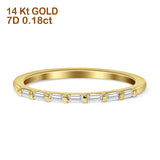 Diamond Baguette Wedding Band Half Eternity 14K Yellow Gold 0.18ct Wholesale