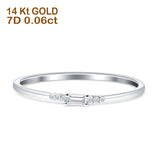 Baguette Diamond Ring Stackable Band 14K White Gold 0.06ct Wholesale