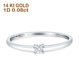Diamond Solitaire Ring Princess Statement 14K White Gold 0.08ct Wholesale