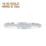 Half Eternity Cluster Ring Halo Natural Diamond 14K White Gold Wholesale