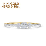 Half Eternity Cluster Ring Halo Natural Diamond 14K Yellow Gold Wholesale