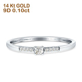 Minimalist Diamond Solitaire Ring Dainty 14K White Gold 0.10ct Wholesale