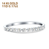 Half Eternity Diamond Petite Wedding Band 14K White Gold 0.17ct Wholesale