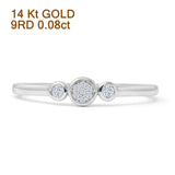 Three Circle Cluster Design Round Natural Diamond Ring 14K White Gold Wholesale
