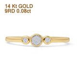 Three Circle Cluster Design Round Natural Diamond Ring 14K Yellow Gold Wholesale
