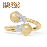 Wrap Around Diamond Ring Solid 14K Yellow Gold Wholesale