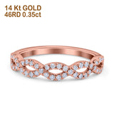14K Rose Gold 0.35ct Round 4mm G SI Half Eternity Diamond Bands Engagement Wedding Ring Size 6.5