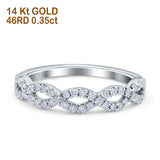 14K White Gold 0.35ct Round 4mm G SI Half Eternity Diamond Bands Engagement Wedding Ring Size 6.5