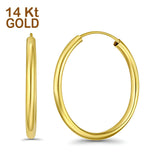 14K Yellow Gold Round Hoop Huggie Earrings Wholesale
