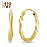 14K Yellow Gold Round Hoop Huggie Earrings Wholesale