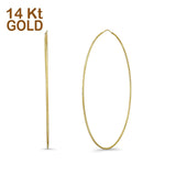 Solid 14K Yellow Gold 1mm Thickness Endless Hoop Earrings(80mm Diameter)