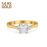 14K Yellow Gold Radiant Cut Engagement Ring Simulated CZ