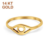 14K Yellow Gold Evil Eye Simple Wedding Engagement Ring (6mm)