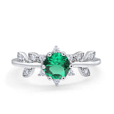 14K White Gold Round Nano Emerald G SI 1.02ct Diamond Engagement Ring Size 6.5
