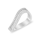 Curved Thumb Ring Baguette Eternity Round Simulated CZ 925 Sterling Silver