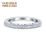14K White Gold 0.23ct Round 2mm G SI Ladies Eternity Diamond Engagement Wedding Band Ring Size 6.5