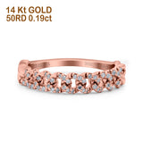 14K Rose Gold 0.19ct Round 4mm G SI Ladies Curve Eternity Diamond Engagement Wedding Band Ring Size 6.5