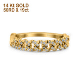 14K Yellow Gold 0.19ct Round 4mm G SI Ladies Curve Eternity Diamond Engagement Wedding Band Ring Size 6.5