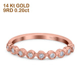 14K Rose Gold 0.20ct Round 3mm G SI Half Eternity Diamond Bands Engagement Wedding Ring Size 6.5