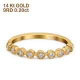 14K Yellow Gold 0.20ct Round 3mm G SI Half Eternity Diamond Bands Engagement Wedding Ring Size 6.5