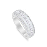 Half Eternity Wedding Band Ring Simulated Cubic Zirconia 925 Sterling Silver